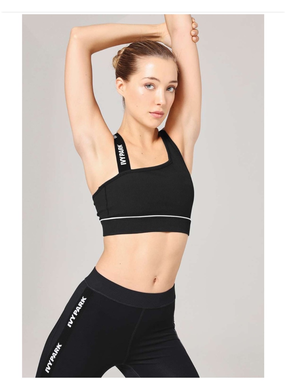 IVY PARK Black Asymmetric Sports Bra XL